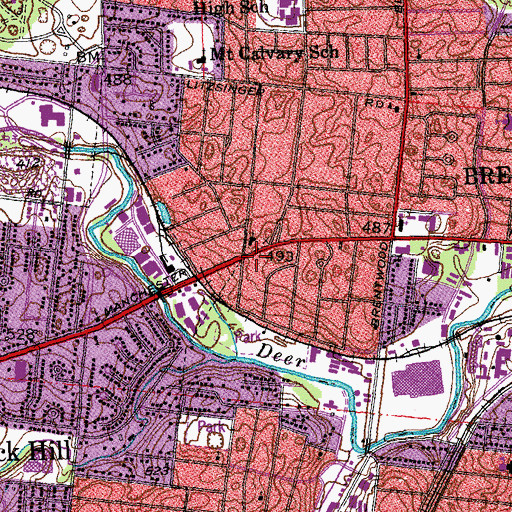 Topographic Map of Rock Hill Baptist Church, MO