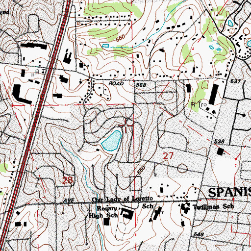 Topographic Map of Roseview Church of God in Christ, MO