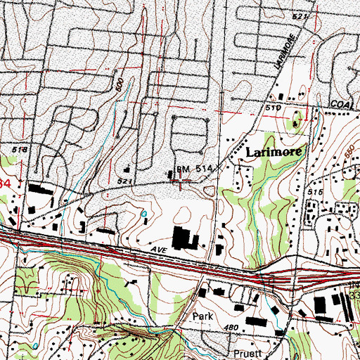 Topographic Map of Saint Andrews Missionary Baptist Church, MO