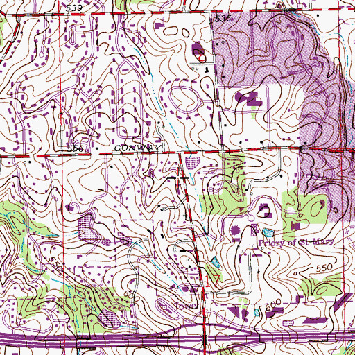 Topographic Map of Saint Anslem Church, MO