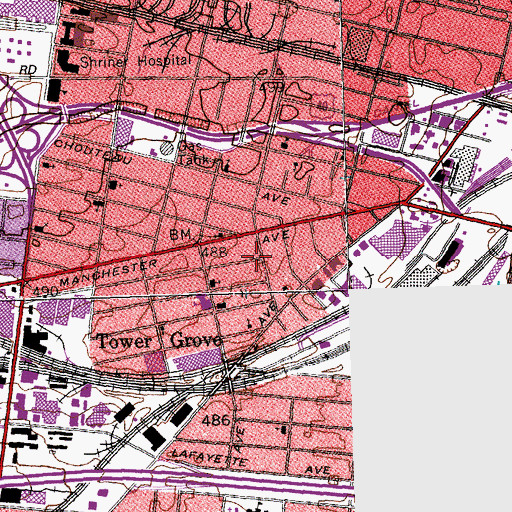Topographic Map of Saint Cronan Catholic Church, MO
