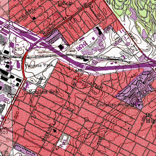 Topographic Map of Saint Elizabeth Mother of John the Baptist Church, MO