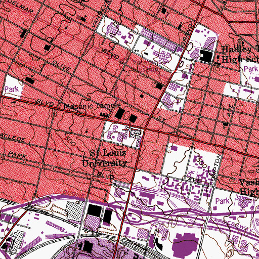 Topographic Map of Saint Francis Xavier Catholic Church, MO