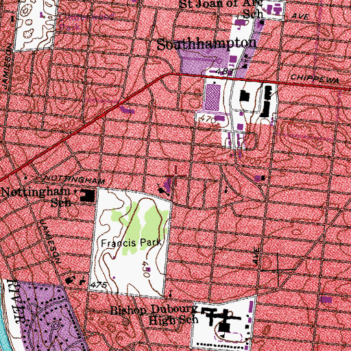 Topographic Map of Saint Gabriels Convent, MO