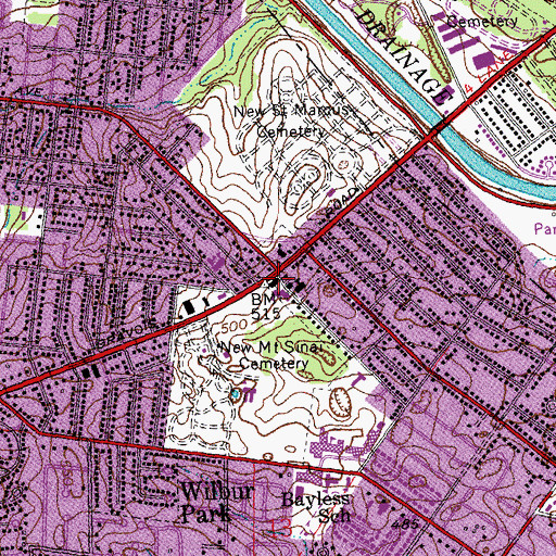 Topographic Map of Saint George Catholic Church, MO