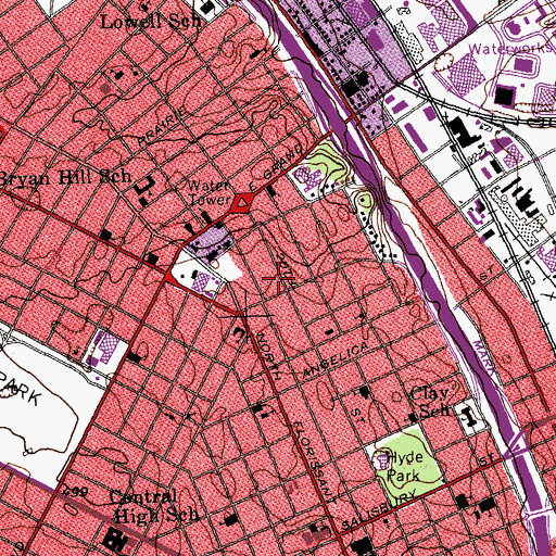 Topographic Map of Saint John Church of God in Christ, MO