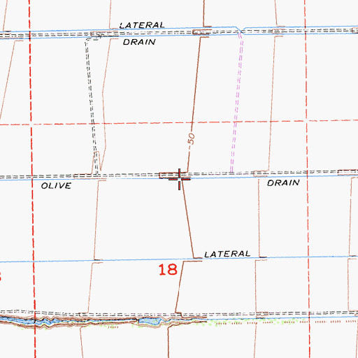 Topographic Map of Olive Drain, CA