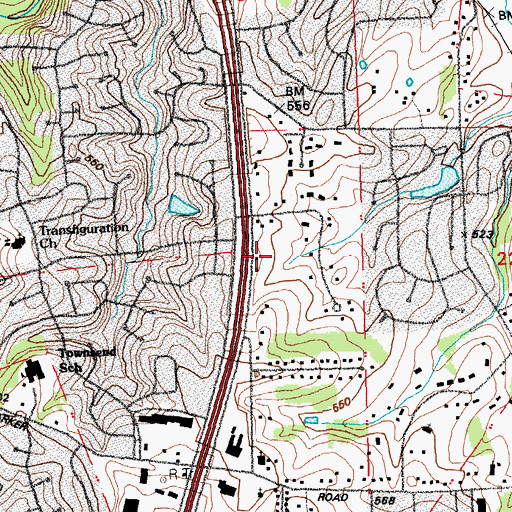 Topographic Map of Saint Louis Church of Christ, MO