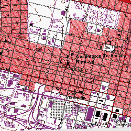 Topographic Map of Saint Louis Powerhouse Church, MO