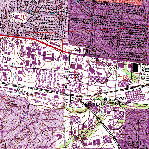 Topographic Map of Saint Luke African Methodist Episcopal Church, MO