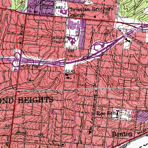 Topographic Map of Saint Luke the Evangelist Catholic Church, MO