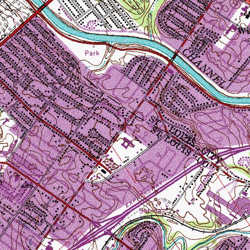 Topographic Map of Saint Mark Catholic Church, MO
