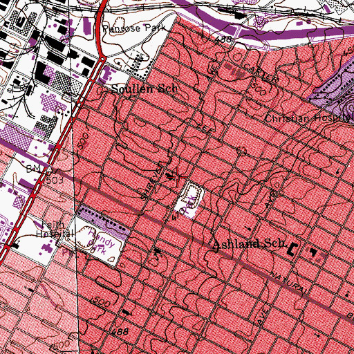 Topographic Map of Saint Peter African Methodist Episcopal Church, MO