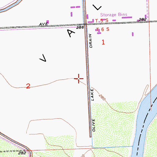 Topographic Map of Olive Lake Drain, CA