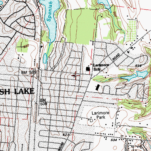 Topographic Map of Saint Peters Lutheran Church, MO