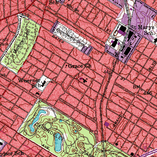 Topographic Map of Saint Stephen Protomartyr Catholic Church, MO