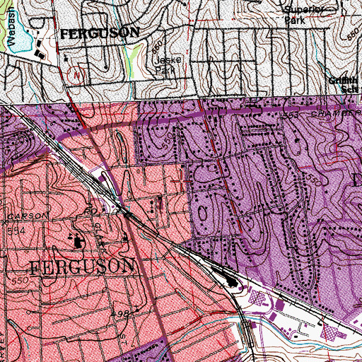 Topographic Map of Saint Stephens Episcopal Church, MO