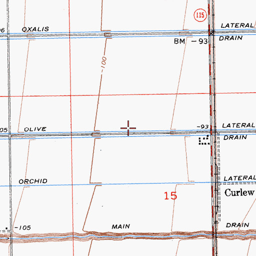 Topographic Map of Olive Lateral, CA