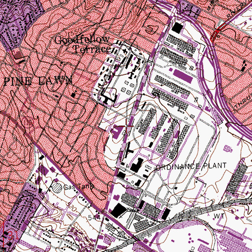 Topographic Map of Normandy Technological School, MO