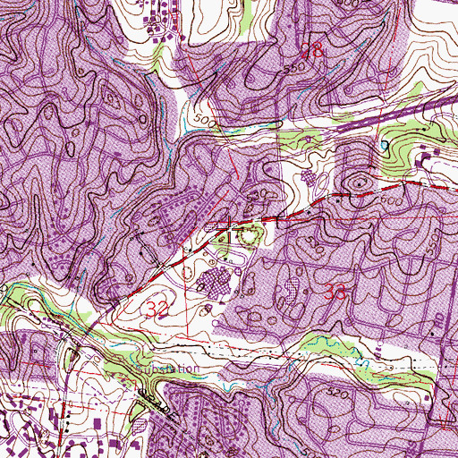 Topographic Map of North High School, MO