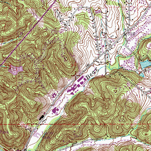 Topographic Map of Northwest Valley School, MO