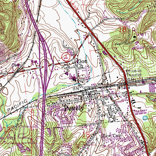 Topographic Map of Pevely Elementary School, MO