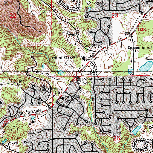 Topographic Map of Point Elementary School, MO