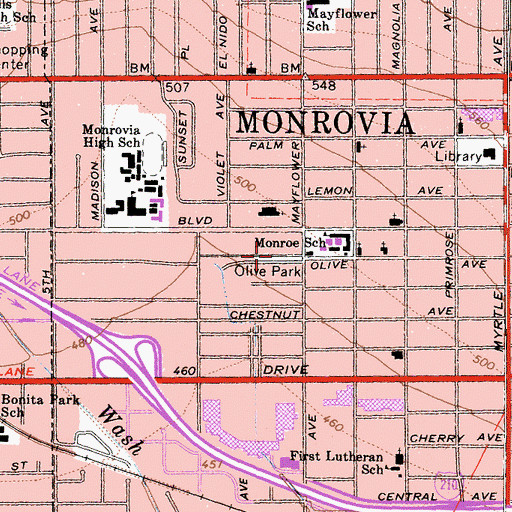 Topographic Map of Olive Park, CA