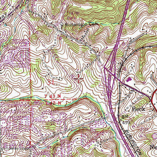 Topographic Map of Richard Simpson Elementary School, MO