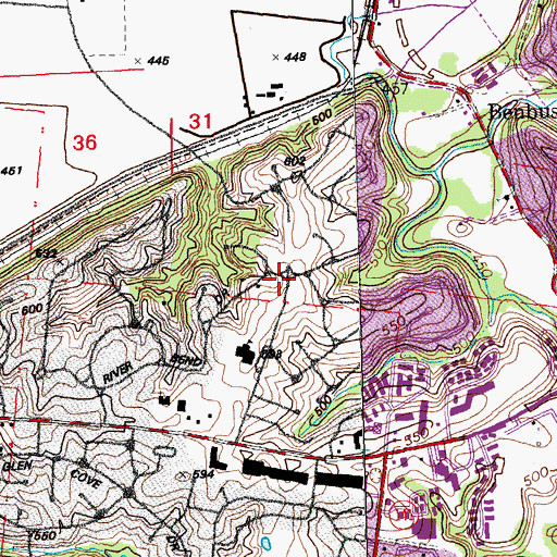 Topographic Map of River Bend Elementary School, MO
