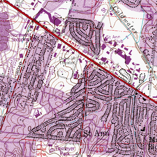 Topographic Map of Robert Drummond Elementary School, MO