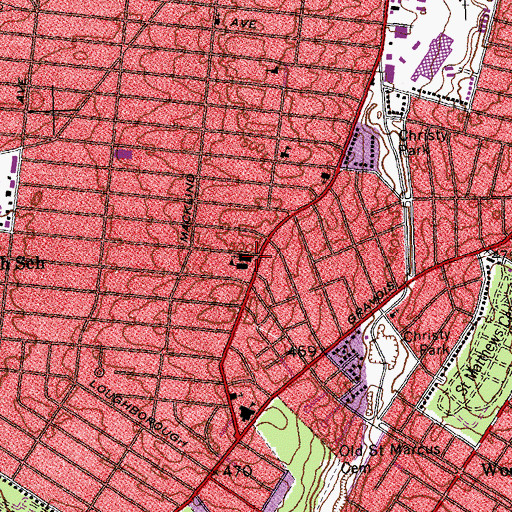 Topographic Map of Saint Katharine Drexel Catholic School, MO