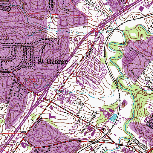 Topographic Map of Saint Mark Catholic School, MO