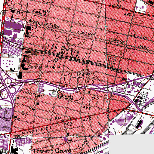 Topographic Map of Saintix Early Childhood Center, MO