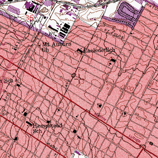 Topographic Map of Saintowe Middle School, MO