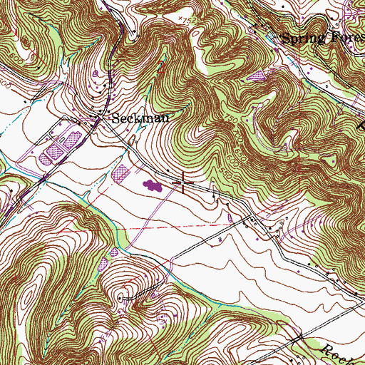 Topographic Map of Seckman Middle School, MO