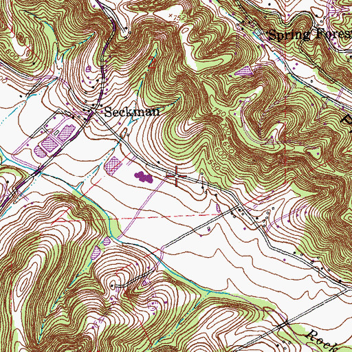 Topographic Map of Seckman Senior High School, MO