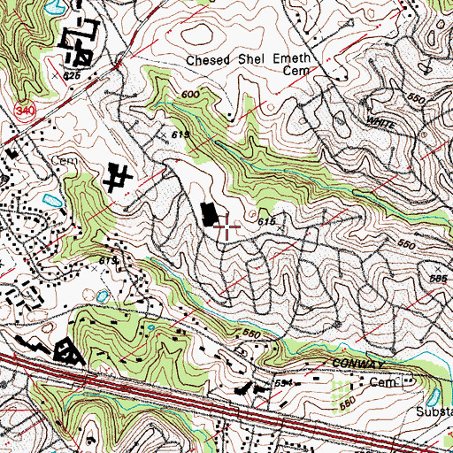 Topographic Map of Shenandoah Valley Elementary School, MO
