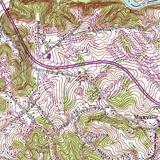 Topographic Map of Sherwood Elementary School, MO