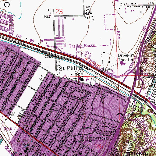 Topographic Map of Sister Thea Bowman Catholic School, IL