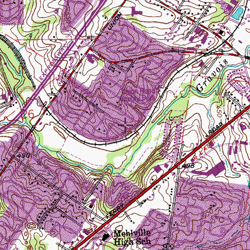 Topographic Map of Sisters of Notre Dame School, MO