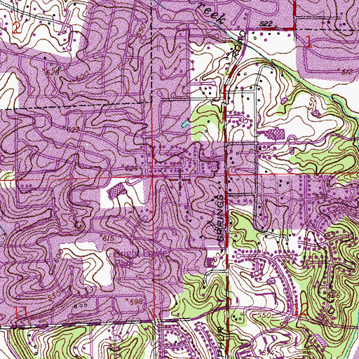 Topographic Map of Sorrento Springs Elementary School, MO
