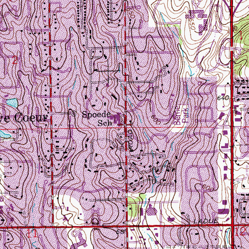 Topographic Map of Spoede Elementary School, MO