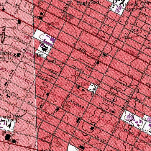 Topographic Map of Stevens Middle Community Education Center, MO