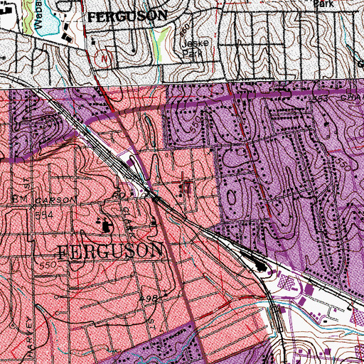 Topographic Map of Vogt Elementary School, MO
