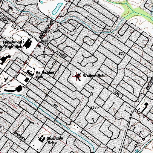 Topographic Map of Walker Elementary School, MO