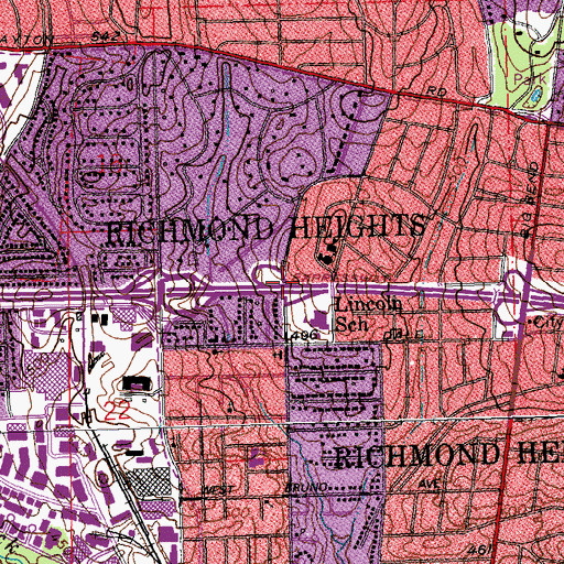 Topographic Map of Interchange 32C, MO