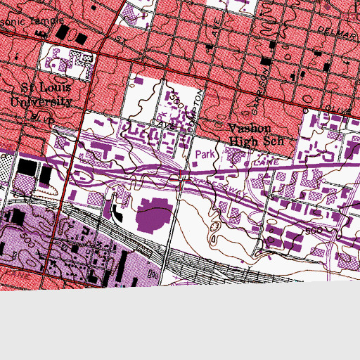 Topographic Map of Interchange 38A, MO