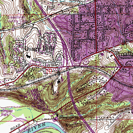 Topographic Map of Interchange 7, MO