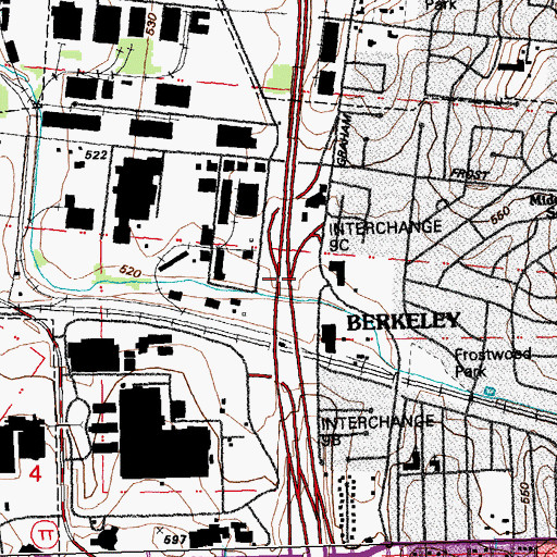 Topographic Map of Interchange 9C, MO